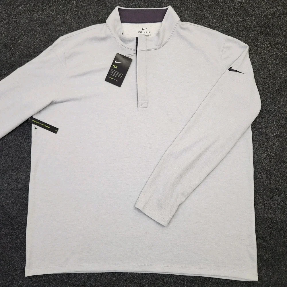 Nike Men's XXL Light Gray Dri-FIT Victory Half-Zip Golf Pullover Snapple Logo